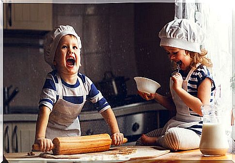 The kitchen provides many opportunities for family fun.