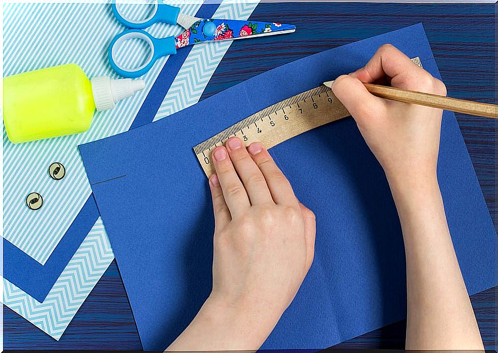 Child making crafts for Father's Day.