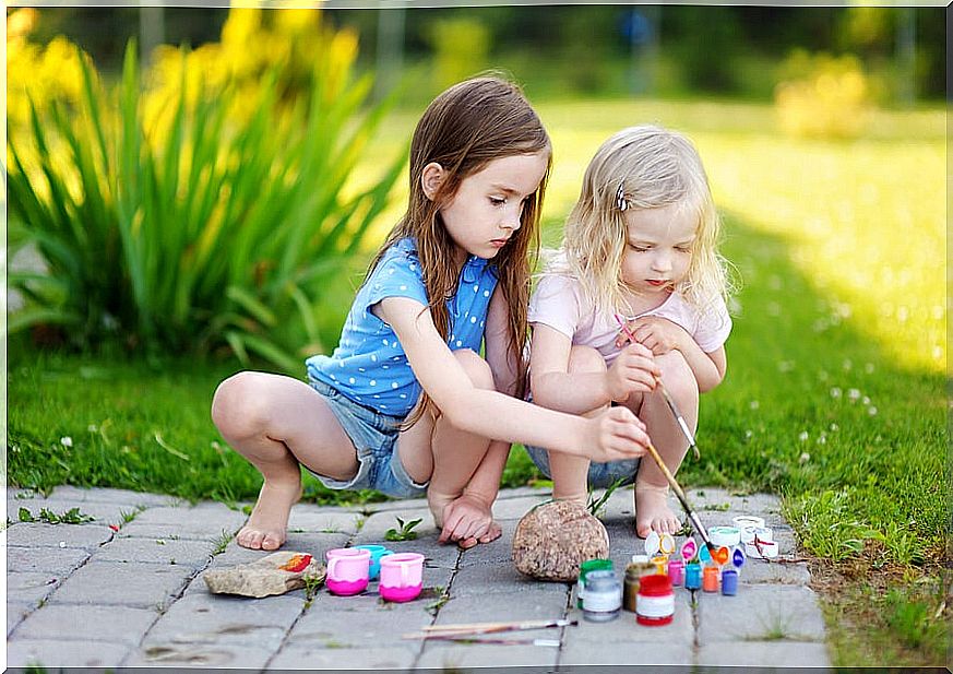 Painting stones is a great activity to enhance creativity in children.