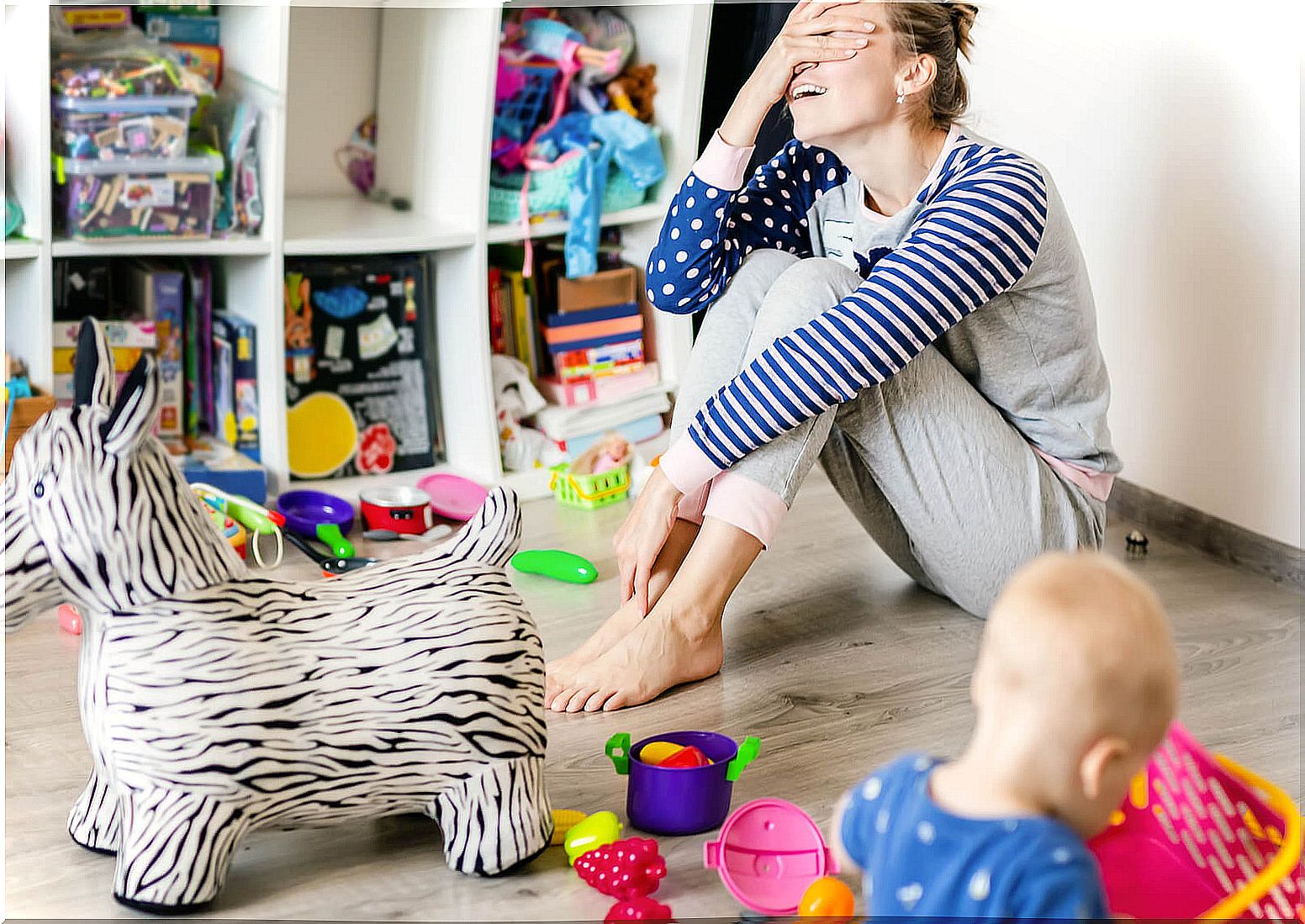 Mother feeling guilty for spoiling her son.