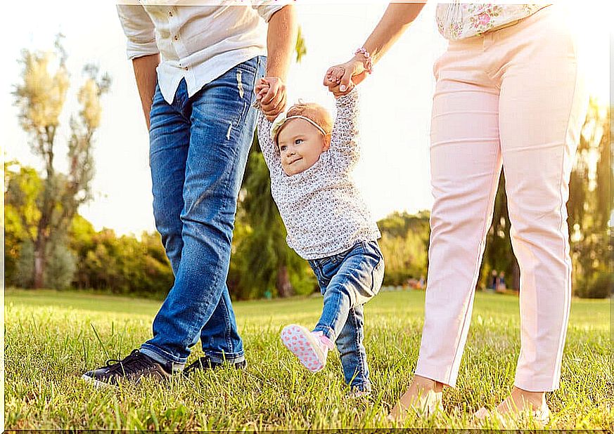 Baby learning to walk