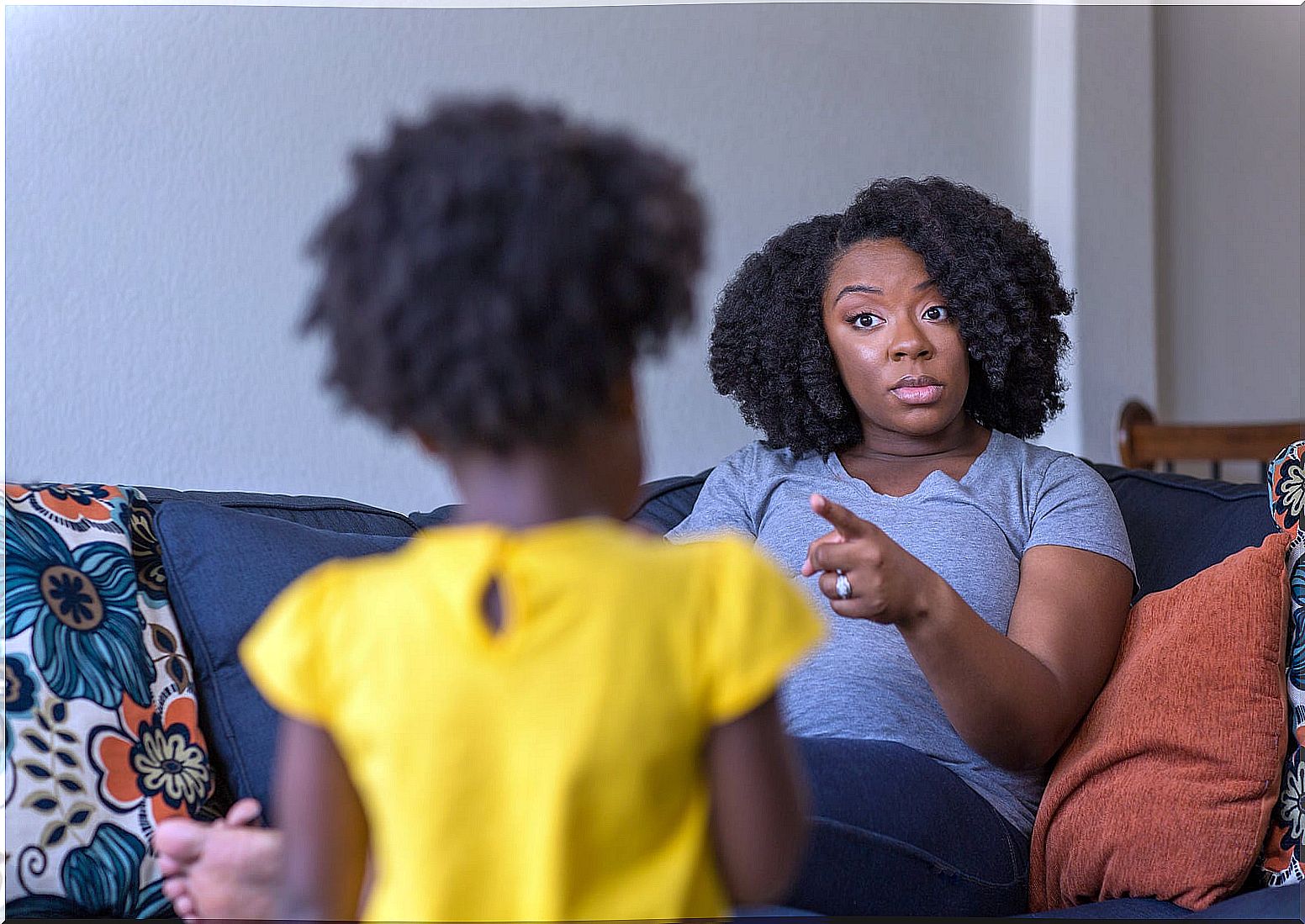 Mother using the 3 wake-up call technique with her daughter to make her heed.